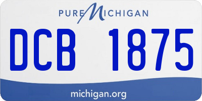 MI license plate DCB1875