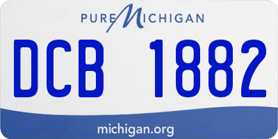 MI license plate DCB1882