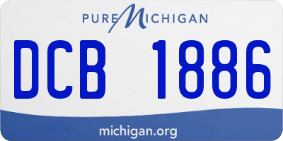 MI license plate DCB1886