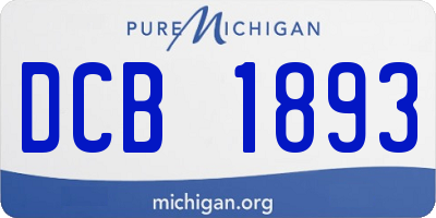 MI license plate DCB1893