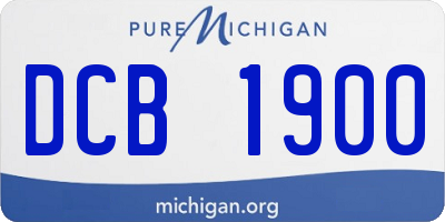 MI license plate DCB1900