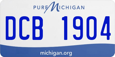 MI license plate DCB1904