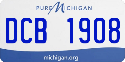 MI license plate DCB1908