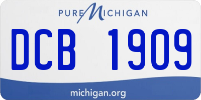 MI license plate DCB1909