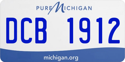 MI license plate DCB1912