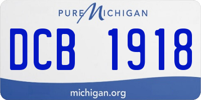 MI license plate DCB1918