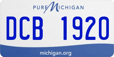 MI license plate DCB1920