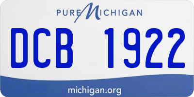 MI license plate DCB1922