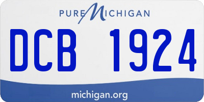 MI license plate DCB1924