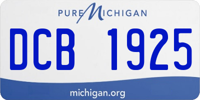 MI license plate DCB1925