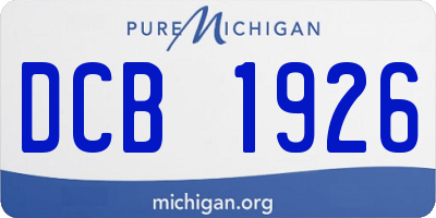 MI license plate DCB1926