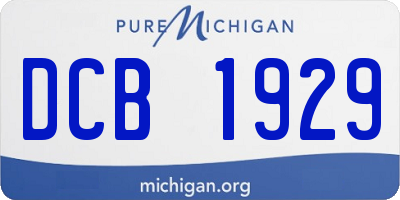 MI license plate DCB1929