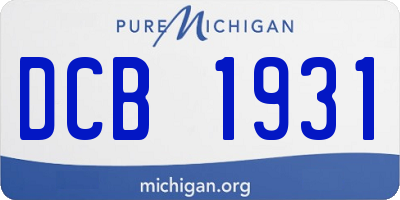 MI license plate DCB1931