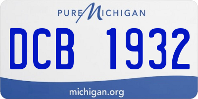MI license plate DCB1932