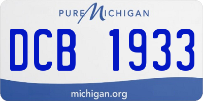 MI license plate DCB1933