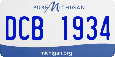MI license plate DCB1934