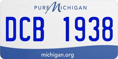 MI license plate DCB1938