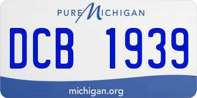 MI license plate DCB1939