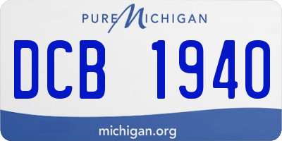 MI license plate DCB1940