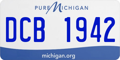 MI license plate DCB1942