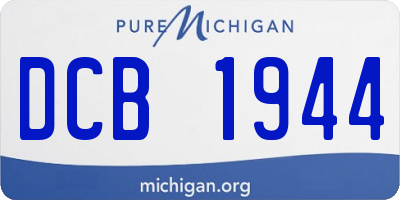 MI license plate DCB1944