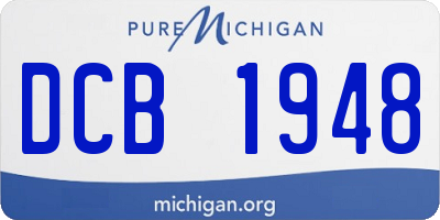 MI license plate DCB1948