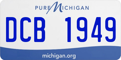 MI license plate DCB1949