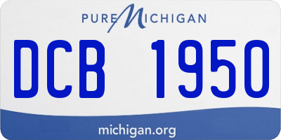 MI license plate DCB1950