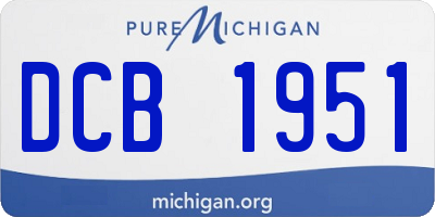 MI license plate DCB1951