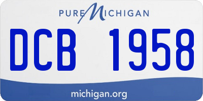 MI license plate DCB1958