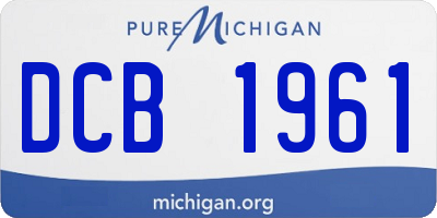 MI license plate DCB1961