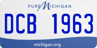 MI license plate DCB1963