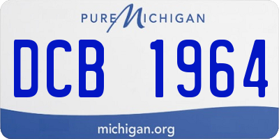 MI license plate DCB1964