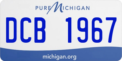 MI license plate DCB1967