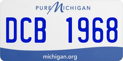 MI license plate DCB1968