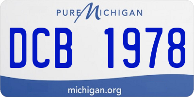 MI license plate DCB1978