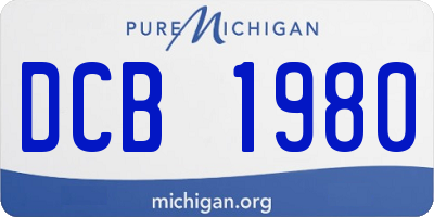 MI license plate DCB1980