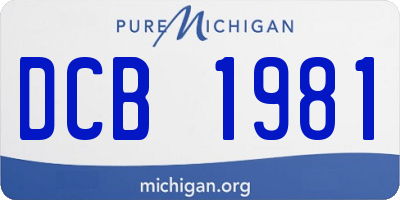 MI license plate DCB1981