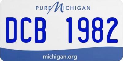 MI license plate DCB1982