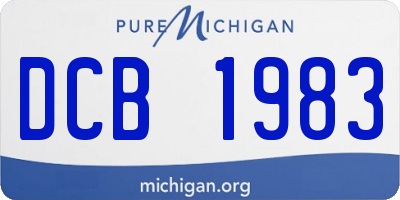 MI license plate DCB1983