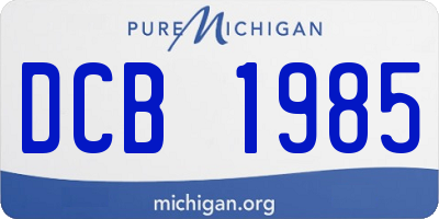 MI license plate DCB1985