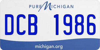 MI license plate DCB1986
