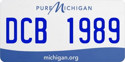 MI license plate DCB1989