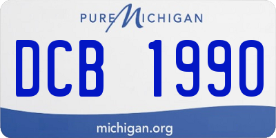 MI license plate DCB1990