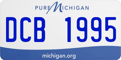 MI license plate DCB1995
