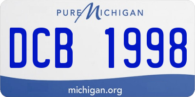 MI license plate DCB1998