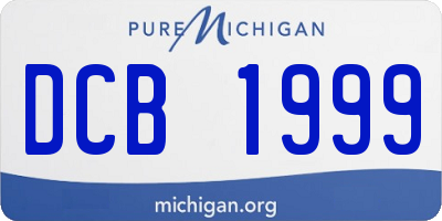 MI license plate DCB1999