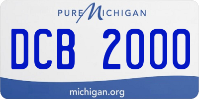 MI license plate DCB2000