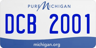 MI license plate DCB2001