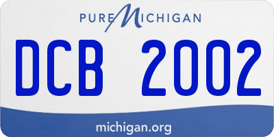 MI license plate DCB2002